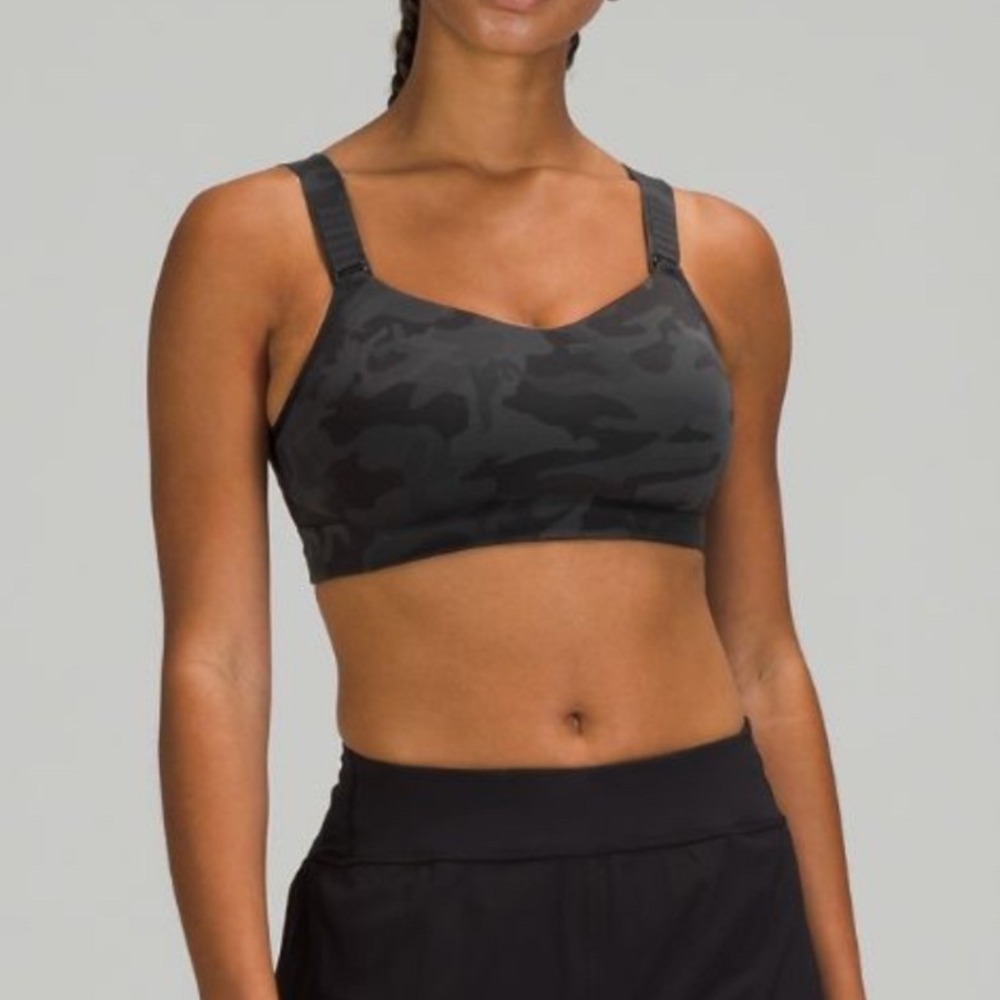 Lululemon‎ Swift Speed Bra High Support Incognito Camo Multi Grey Black 34D
